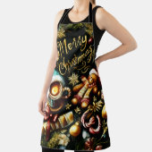 Pastel Tekening van een Kerst Whimsical Schort (Insitu)