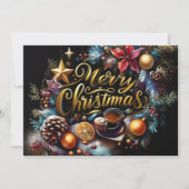 Pastel tekening van Kerstmis Whimsical Feestdagenkaart (Voorkant)