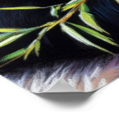 Pastel Tekening van Panda Beer Eating Bamboo Poster (Hoek)