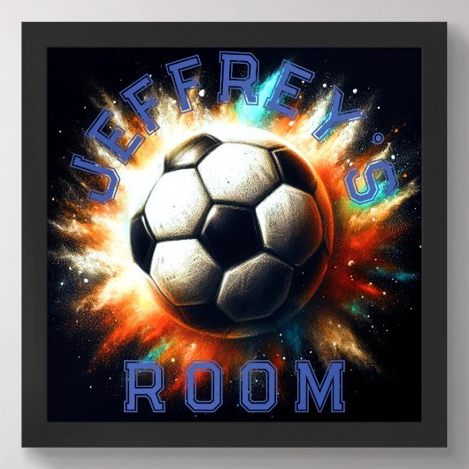 Pastel Tekening Voetbal Burst Personaliseren Poster