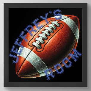 Pastel Tekening Voetbal Personaliseer Naam Poster