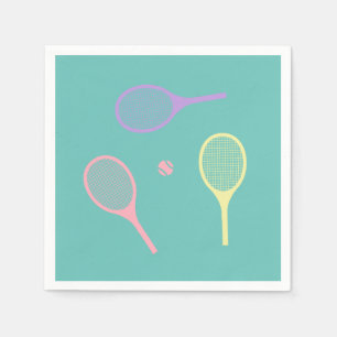 Pastel Tennis Rackets met Tennis Ball on Green Servet