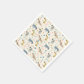 Pastel Terrazzo Funny Cute Dog Pattern Bord Servet (Hoek)