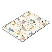 Pastel Terrazzo Funny Cute Dog Pattern Notitieboek (Linkerzijde)