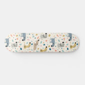 Pastel Terrazzo Funny Cute Dog Pattern Skateboard (Horizontaal)