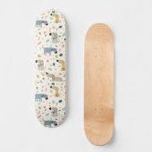 Pastel Terrazzo Funny Cute Dog Pattern Skateboard (Voorkant)