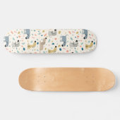Pastel Terrazzo Funny Cute Dog Pattern Skateboard (Horizontaal)