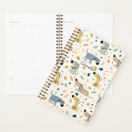 Pastel Terrazzo Funny Mignonne Chien Motif (Devant avec enveloppe)