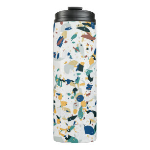 Pastel Terrazzo: modern Abstract patroon. Thermosbeker