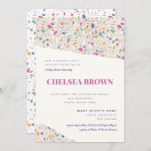 Pastel Terrazzo Slab Modern Baby shower Aankondiging (Voorkant / Achterkant)
