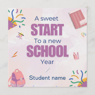 Pastel Terug naar School Behandel Tag Kaart pers
