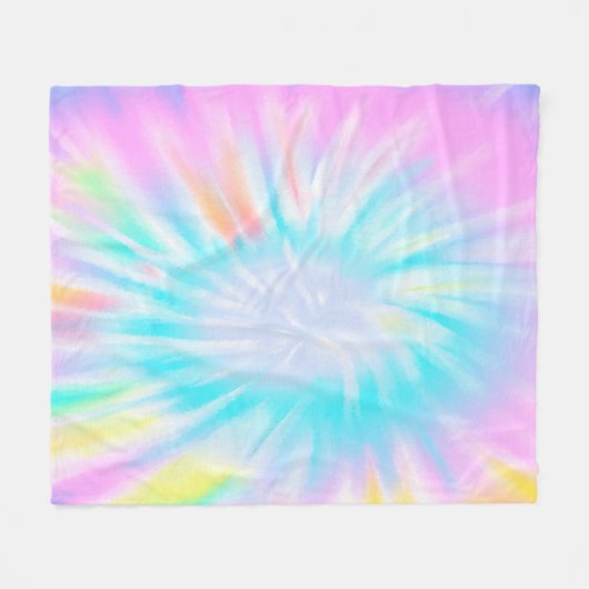 Pastel Tie Dye Fleece Deken (Voorkant (Horizontaal))