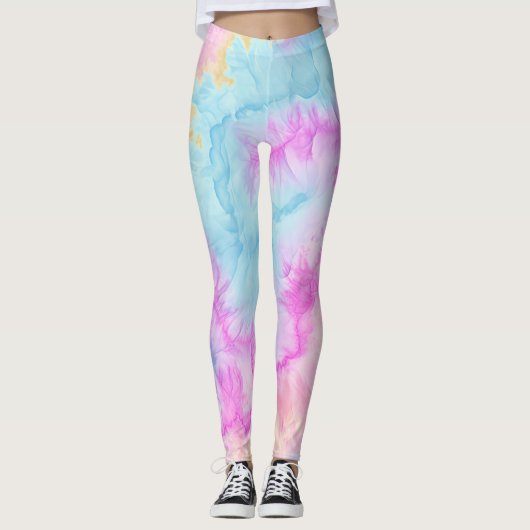 Pastel Tie Dye Leggings (Voorkant)