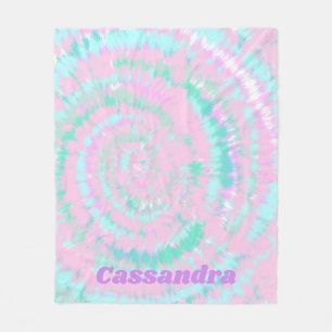 Pastel Tie Dye Pattern Pink Aqua Mint Persoonlijk Fleece Deken