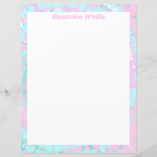 Pastel Tie Dye Pattern roze Aqua Mint Green (Voorkant)