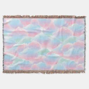 Pastel Tie-Dye Wolken Droomachtig Zachte Gradiënt  Deken