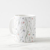 Pastel Tiny Spring Flowers Patroon Koffiemok (Voorkant links)