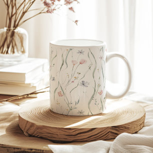 Pastel Tiny Spring Flowers Patroon Koffiemok