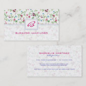 Pastel Tones Floral Monogramed Visitekaartje (Voorkant / Achterkant)