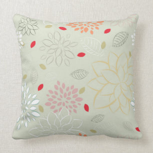 Pastel Tones Retro Bloem Grote Print Kussen