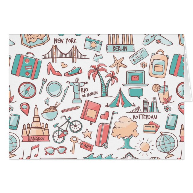 Pastel Tourist Pattern (Voorkant Horizontaal)