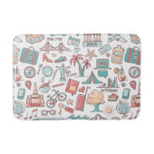 Pastel Tourist Pattern Badmat (Voorkant)
