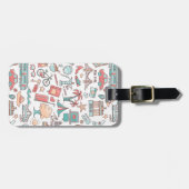 Pastel Tourist Pattern Bagagelabel (Voorkant horizontaal)