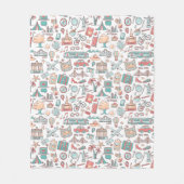 Pastel Tourist Pattern Fleece Deken (Voorkant)