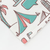 Pastel Tourist Pattern Fleece Deken (Hoek)