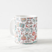 Pastel Tourist Pattern Koffiemok (Voorkant links)