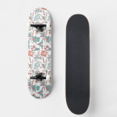 Pastel Tourist Pattern Skateboard (Voorkant)