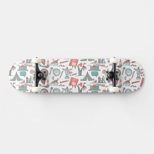 Pastel Tourist Pattern Skateboard (Horizontaal)