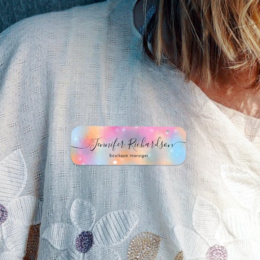 Pastel Trendy Modern Chic Fancy Calligrafie Naamplaatje