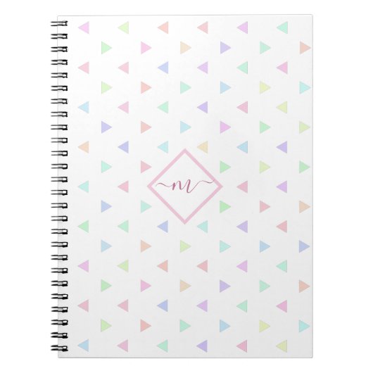 Pastel Triangles Pattern Multicolor Photo Notitieb Notitieboek (Voorkant)