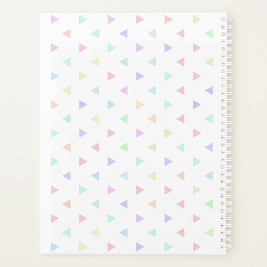 Pastel Triangles Pattern Multicolor Planner (Achterkant)