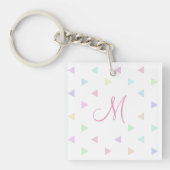 Pastel Triangles Pattern Multicolor Sleutelhanger (Voorkant)