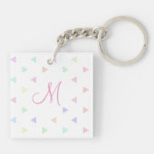Pastel Triangles Pattern Multicolor Sleutelhanger (Achterkant)