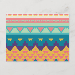 Pastel tribal ontwerp briefkaart