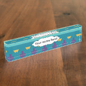 Pastel tribal ontwerp naambordje (Zijkant)