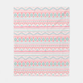 Pastel Tribal Pattern Fleece Blanket, medium (Voorkant)