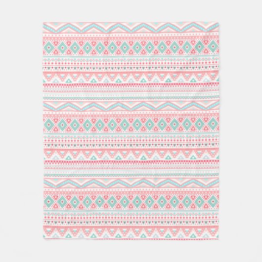 Pastel Tribal Pattern Fleece Blanket, medium Deken (Voorkant)
