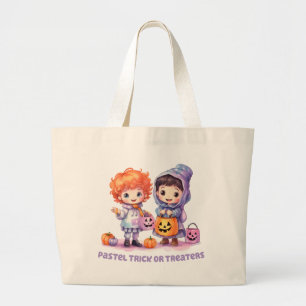 Pastel Trick of Treaters Grote Tote Bag