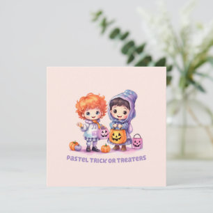 Pastel Trick or Behandelaars - Cartoon Boy en Meis
