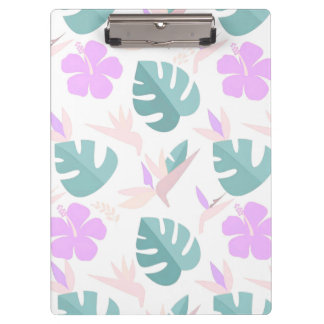 Pastel Tropical Floral Pattern Klembord