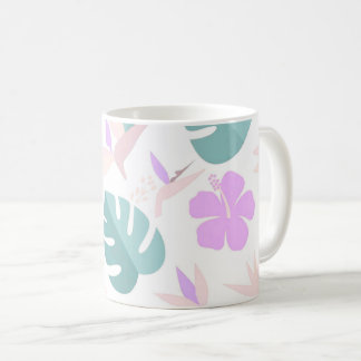 Pastel Tropical Floral Pattern Koffiemok