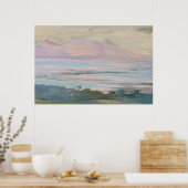 Pastel Tropical Seascape Art Poster (Keuken)