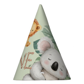 Pastel Tropical Wild One Oerwoud Safari Dieren Feesthoedjes