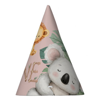 Pastel Tropical Wild One Oerwoud Safari Dieren Feesthoedjes