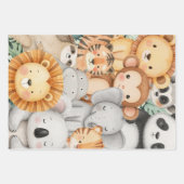 Pastel Tropical Wild One Oerwoud Safari Dieren Inpakpapier Vel (Voorkant 3)
