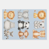 Pastel Tropical Wild One Oerwoud Safari Dieren Inpakpapier Vel (Voorkant 2)